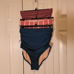 Livy & Kate Set of Three High-Waisted Bikini Bottoms All XS NWT